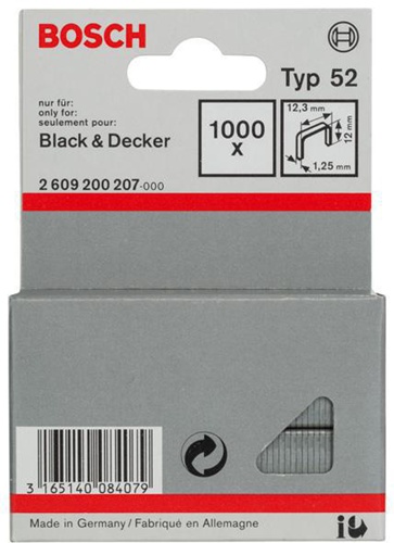 Bosch Flachdrahtklammer Typ 52 BxL 12,3x12mm Dicke 1,25mm 1000 St