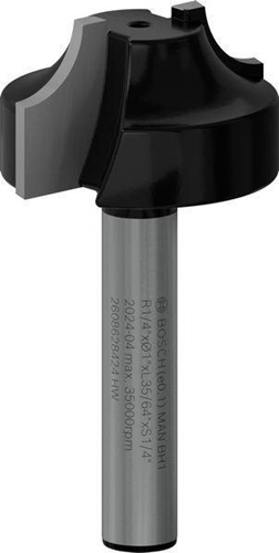 Bosch Profilfräser E Arbeits-L.14mm D.25,4mm L.46mm Schaft 1/4Zoll Radius 6,3mm 