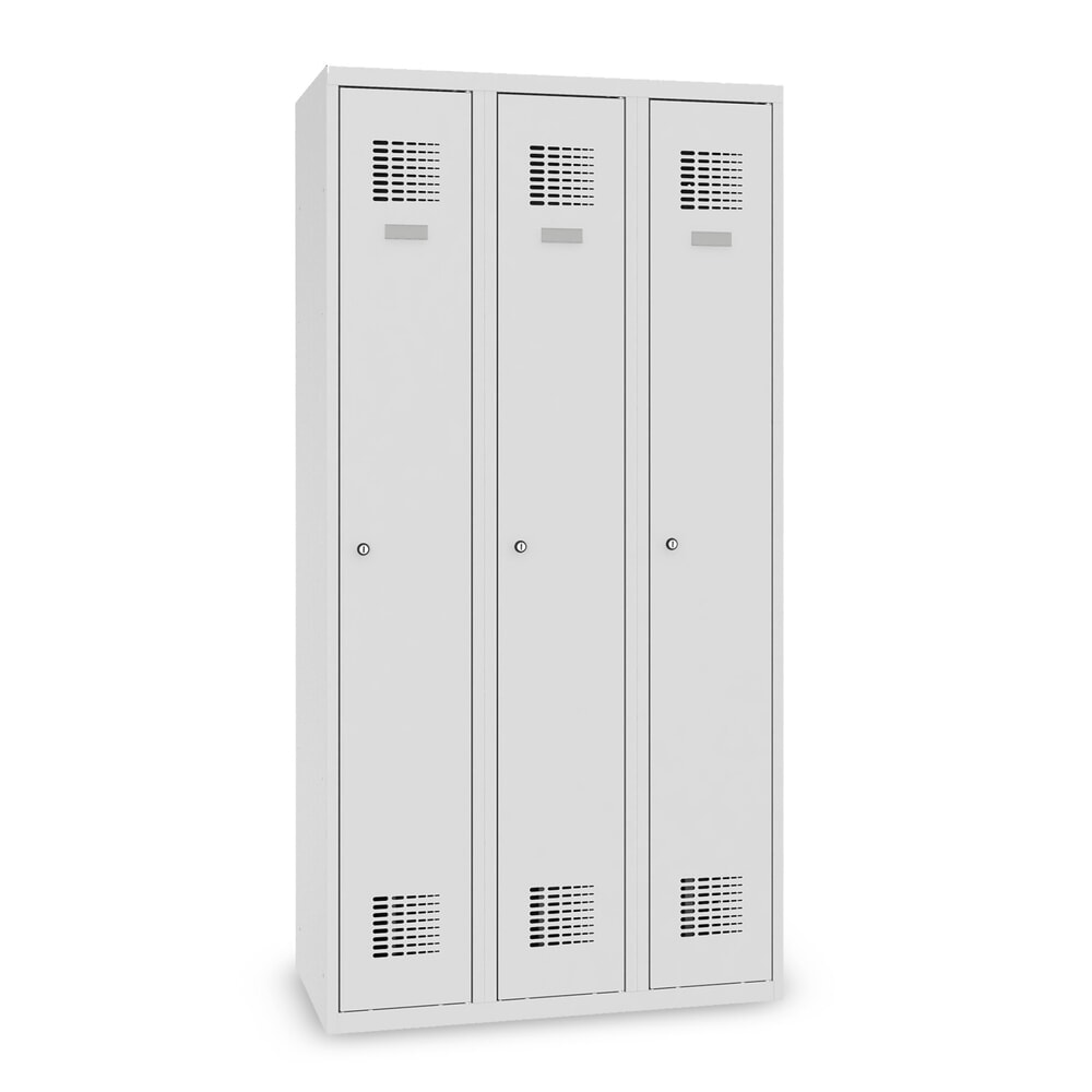 Steinbock® Spind, bodenstehend, 3 Abteile, Zylinderschloss