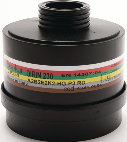 Mehrbereichskombifilter DIRIN 230 EN 14387 A2 B2 E2 K2 Hg-P3 EKASTU
