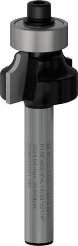 Bosch Abrundfräser PRO D.19mm Arbeits-L.10,5mm Radius 3,2mm Schaft 6,35mm