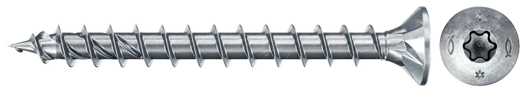 fischer PowerFast FPF II CTF 5,0 x 70 BC 200 Senkkopf mit Innenstern TX Vollgewinde galvanisch verzinkt, blau passiviert