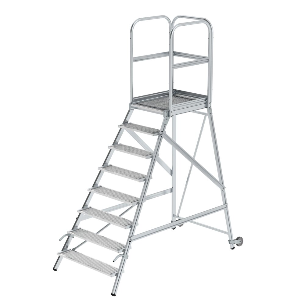 MUNK Podesttreppe mit Rollen und Griffen