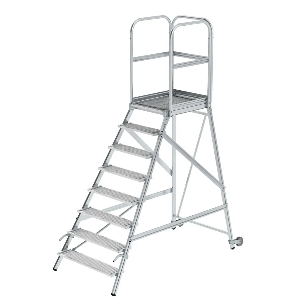 MUNK Podesttreppe mit Rollen und Griffen