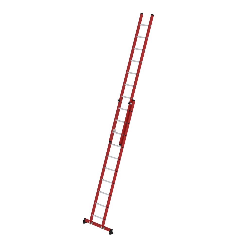 MUNK Sprossen-Schiebeleiter zweiteilig GFK/Alu mit nivello®-Traverse