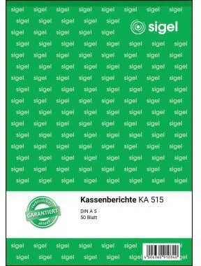 SIGEL Kassenbericht KA515 DIN A5 50Blatt