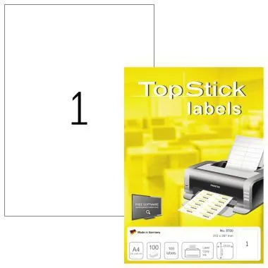 Etikett TopStick 8720 210x297mm weiß 100 St./pack.