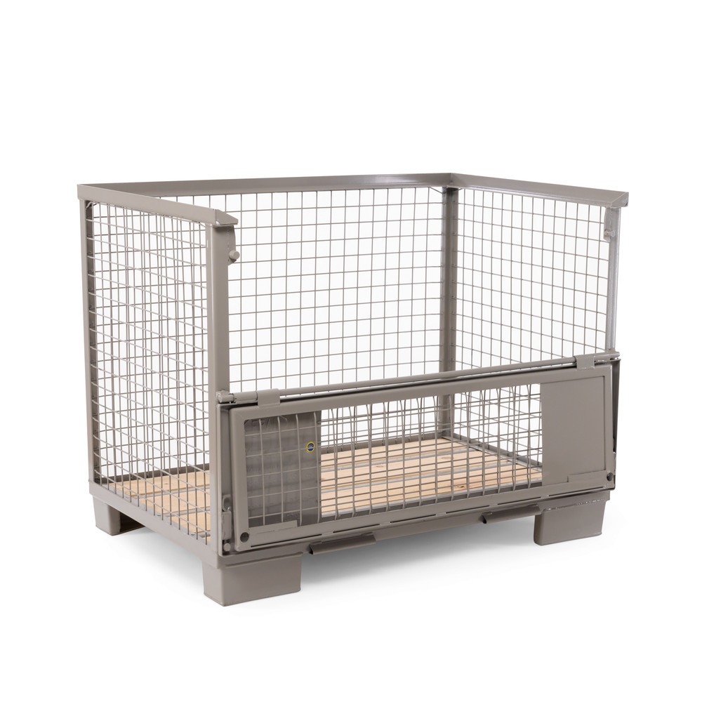 HEMMDAL Euro-Gitterbox mit Doppelvorderwandklappe, HxBxT 970 x 1.240 x 835 mm