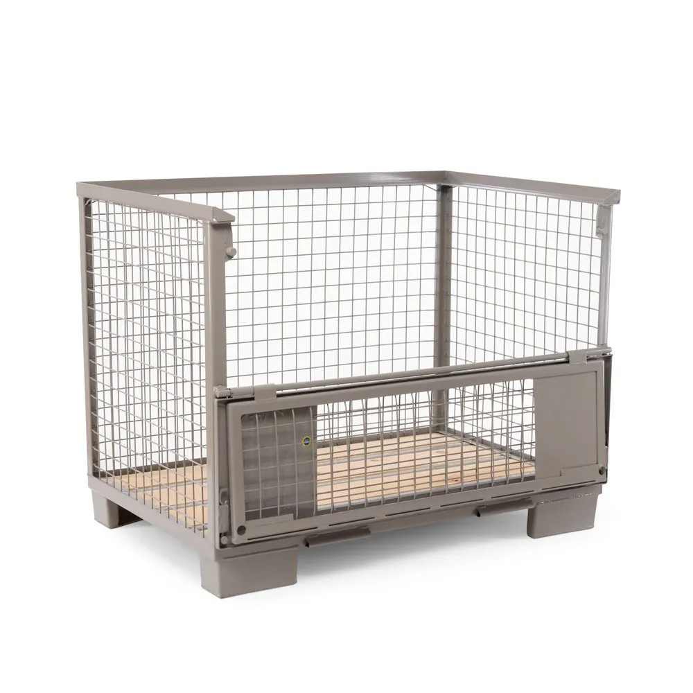 HEMMDAL Euro-Gitterbox mit Doppelvorderwandklappe, HxBxT 970 x 1.240 x 835 mm