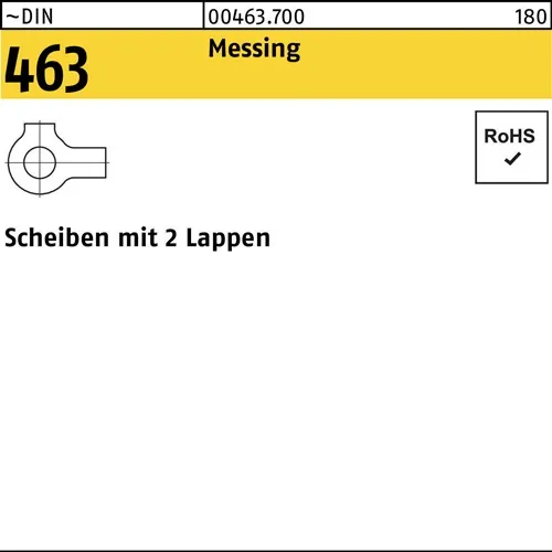 Scheibe DIN 463 m.2 Lappen 25 Messing 25 Stück