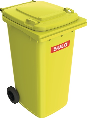 Müllgroßbehälter 240l HDPE gelb fahrbar,n.EN 840 SULO