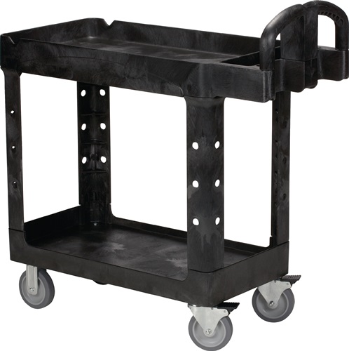 Tischwagen 2 Ladeflächen L770xB420mm schwarz Trgf.226kg