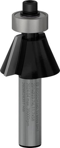 Bosch Bündigfräser Standard for Wood Schaft 8mm D.23,7mm Arbeits-L.12mm 25Grad 