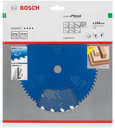 Bosch Kreissägeblatt Expert for Wood D.184mm Bohrung 30mm 24Zähne WZ