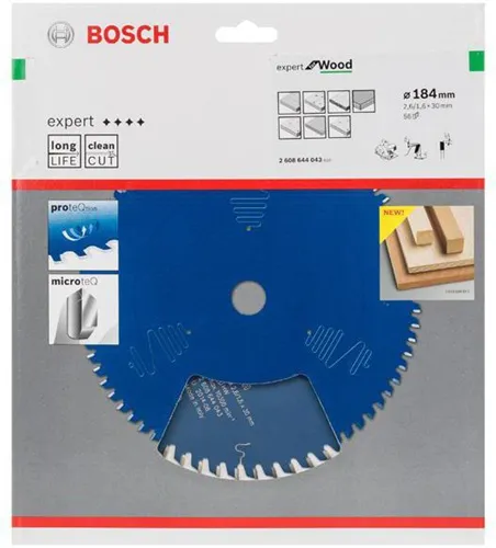 Bosch Kreissägeblatt Expert for Wood D.184mm Bohrung 30mm 56Zähne WZ