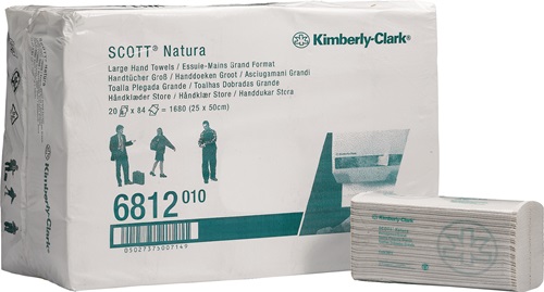 Handtuch 6812 2-lag.weiß L.ca.500 mmxB.ca.250mm 1680 Tücher/KT Hostess NATURA