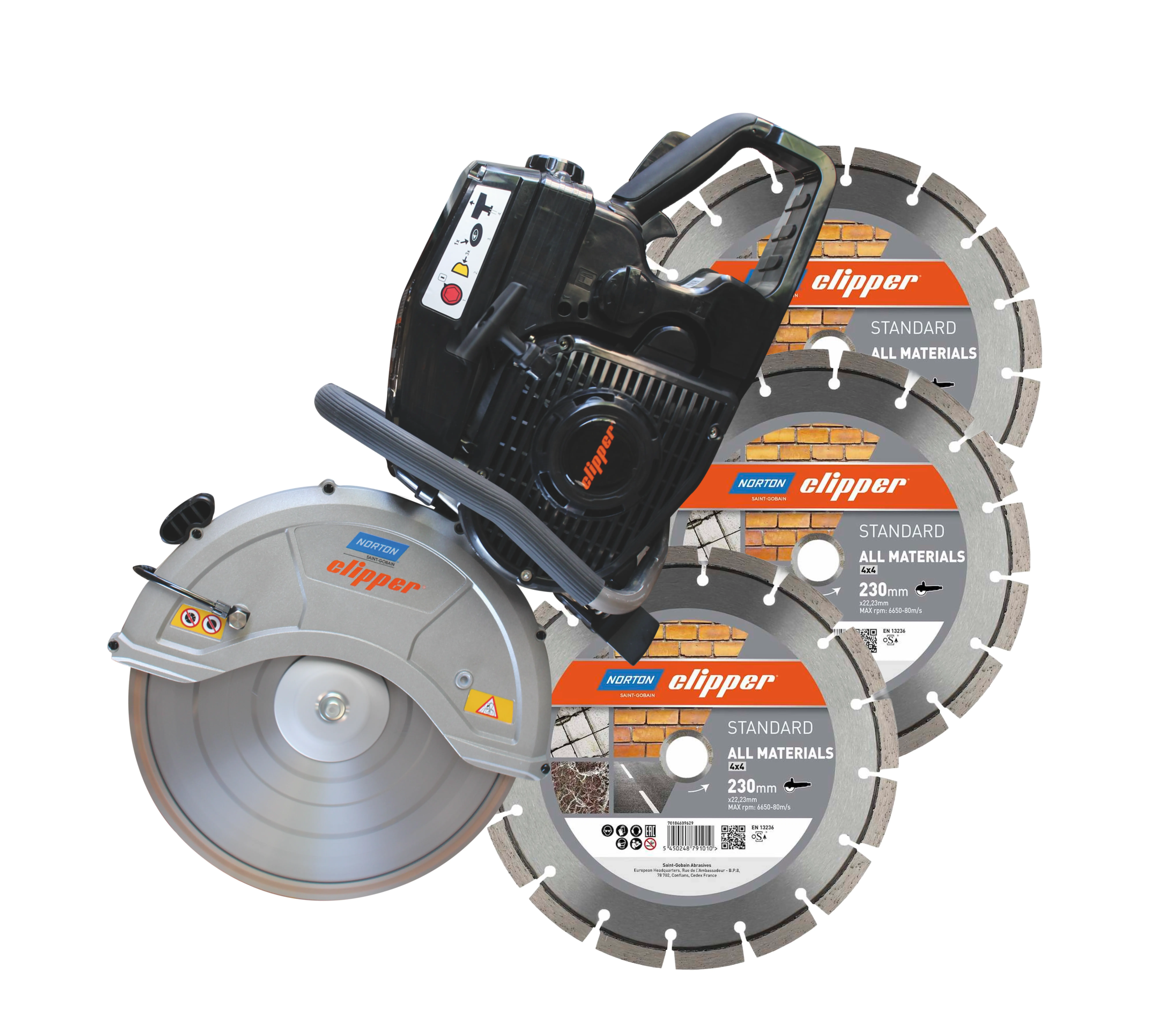 Norton Clipper Trennschleifer Speedy CP514 350 iLUBE® + 3x Diamantscheibe Ø350