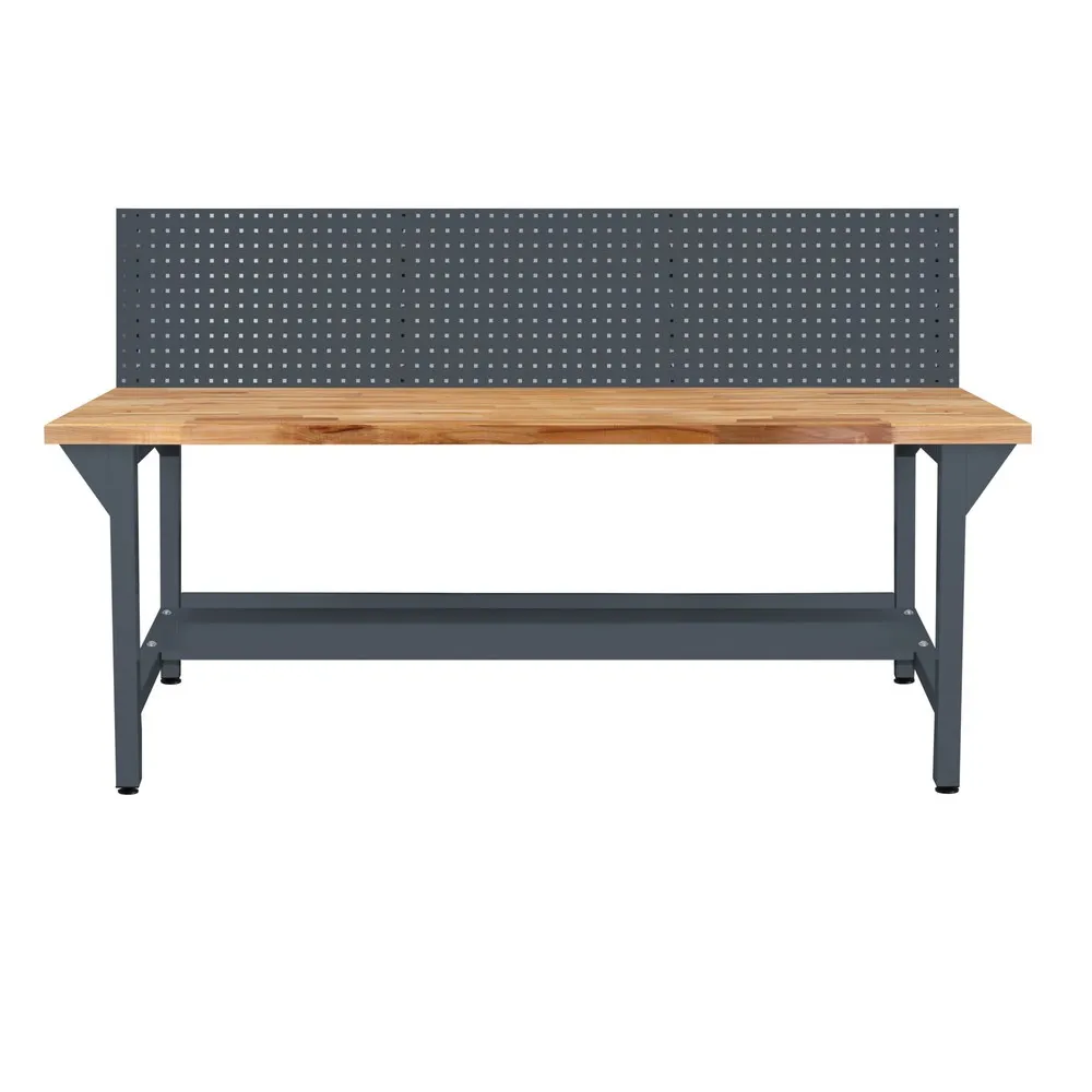 HEMMDAL Werkbank Typ XL mit Lochwand, 200 x 85 x 75 cm – anthrazit