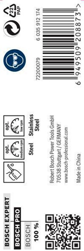 Bosch Metallbohrer PRO Stainless Steel D.9,9mm Arbeits-L.87mm L.133mm 5St.