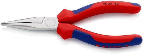 Flachrundzange L.160mm flach/rund ger.Mehrkomp.-Hüllen KNIPEX