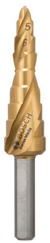 Bosch Stufenbohrer Stufen-D.4-12mm Schaft-D.6mm L.65mm HSS TiN-besch. 9 Stufen 