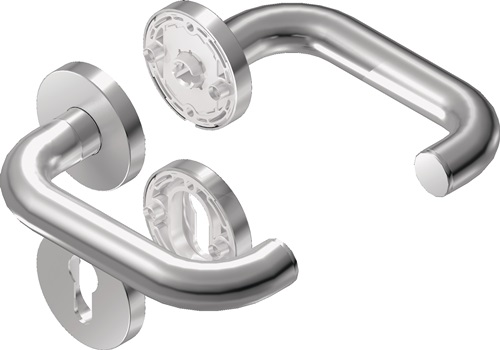 Rosettengarnitur Edelstahl EST U-Form PZ BKS