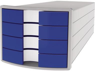 HAN Schubladenbox IMPULS 1012-14 DIN A4/C4 4Fächer geschl. l.gr/bl