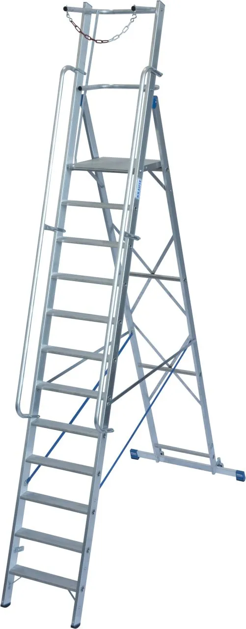 Krause STABILO Stufen-StehLeiter mit großer Standplattform und Sicherheitsbügel 1x12 Stufen