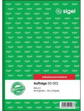 SIGEL Auftragsformular SD002 DIN A5 selbstdurchschreibend 3x40Blatt