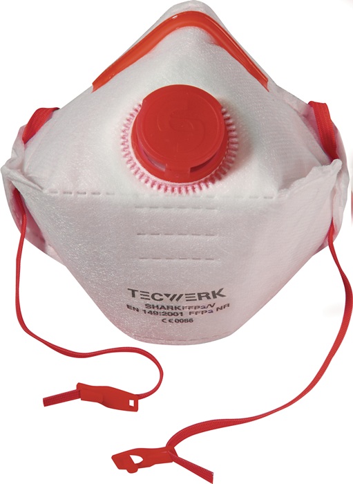 Atemschutzmaske Shark FFP3/V D NR m.Ausatemventil,faltbar TECWERK