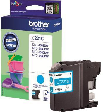 Brother Tintenpatrone LC221C 260Seiten cyan
