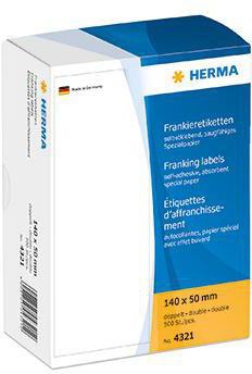 HERMA Frankieretikett 4321 140x50mm doppelt weiß 500 St./Pack.