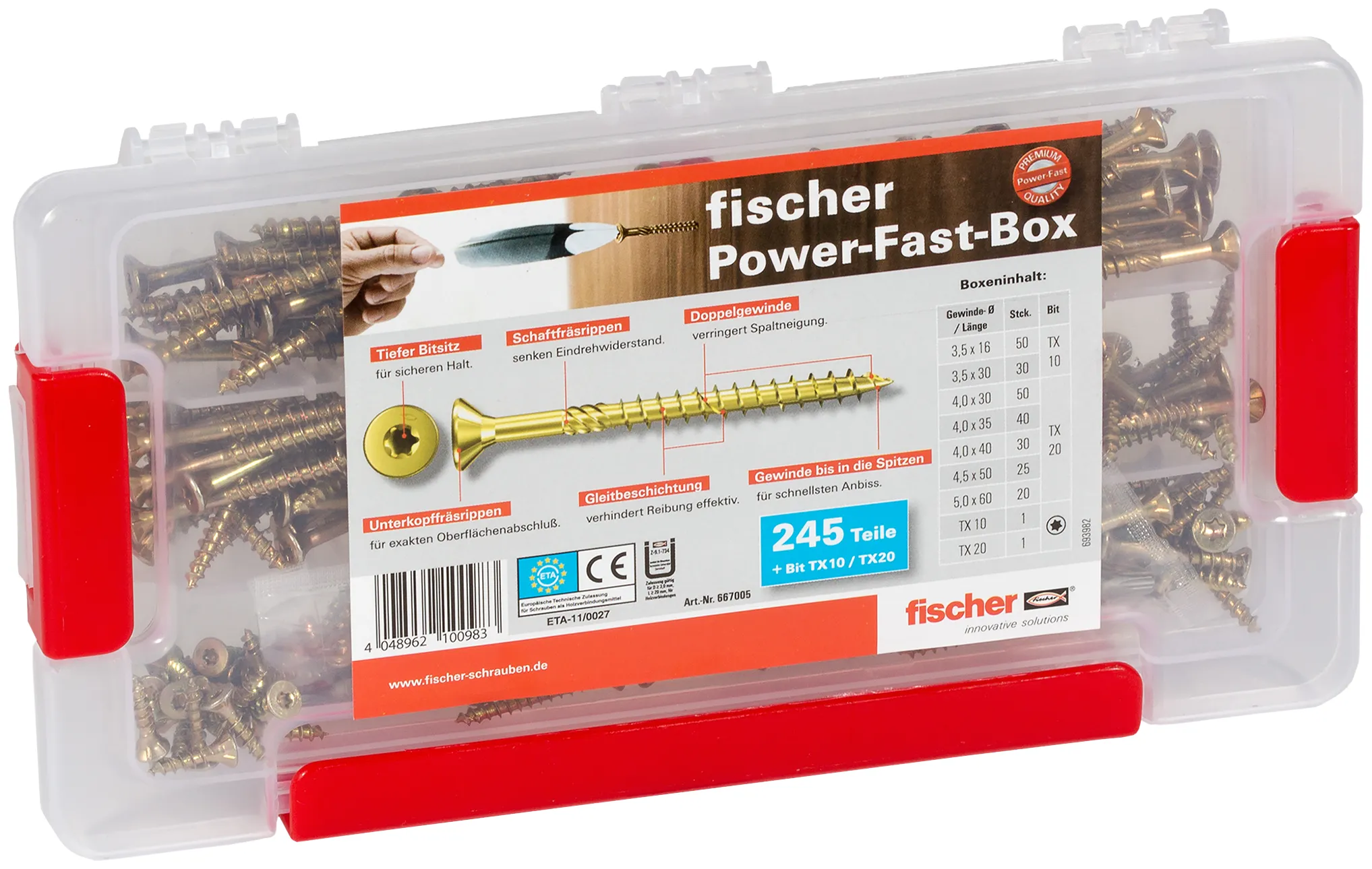 fischer PowerFast FPF Sortimentsbox gvz (245 Teile)