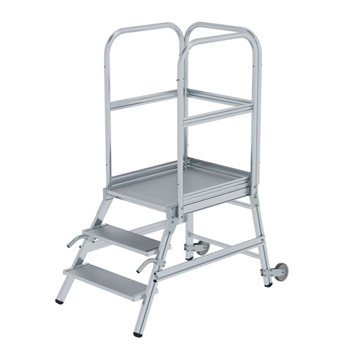 MUNK Podesttreppe mit Rollen und Griffen