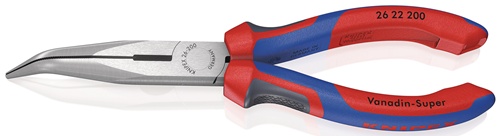 Flachrundzange L.200mm pol.40Grad gew.Comfort-Griff KNIPEX