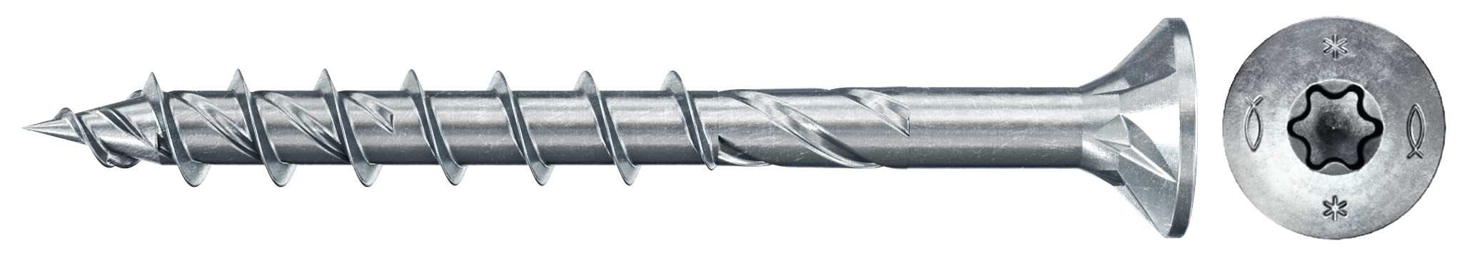 fischer PowerFast FPF II CTP 6,0 x 70 BC 100 Senkkopf mit Innenstern TX Teilgewinde galvanisch verzinkt, blau passiviert