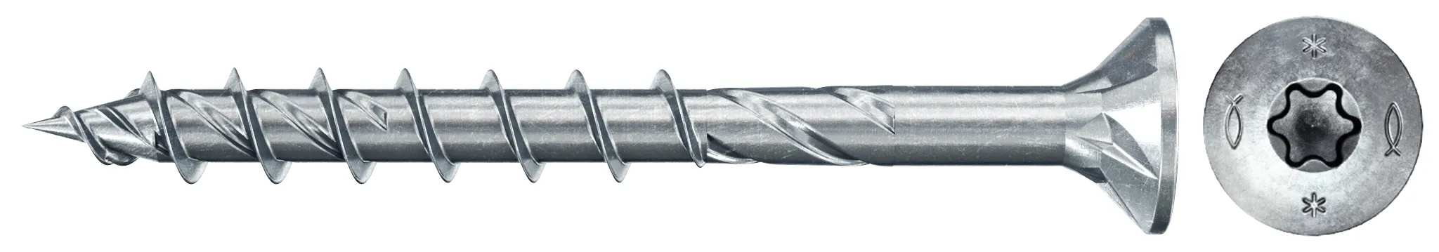 fischer PowerFast FPF II CTP 6,0 x 80 BC 100 Senkkopf mit Innenstern TX Teilgewinde galvanisch verzinkt, blau passiviert