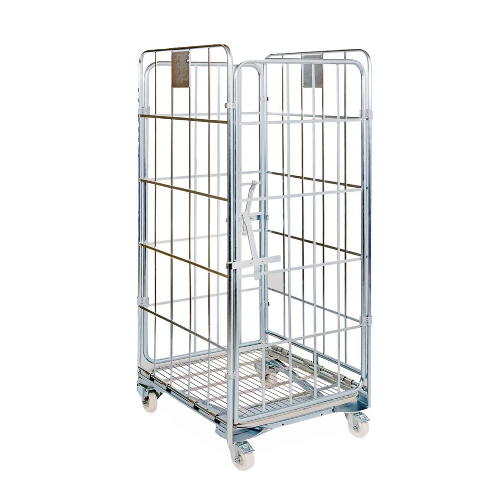 Stahl-Rollbehälter, nestbar, HxBxT 1.665 x 700 x 800 mm, 4-seitig