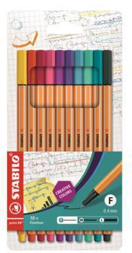 STABILO Fineliner point 88 8810-1 0,4mm farbig sortiert 10 St./Pack.