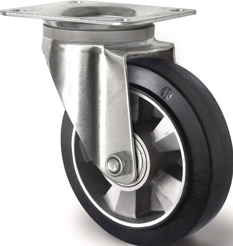 Schwerlastlenkrolle D.125mm Trgf.300kg Lenkrolle Elastikgummi 135mm