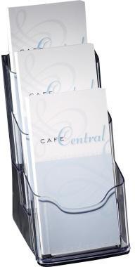 SIGEL Tischprospekthalter LH133 für DIN lang 3Fächer Arcyl glasklar