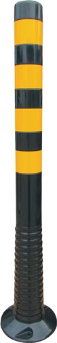 Sperrpfosten Ku.schwarz/gelb D.80mm z.Aufschrauben,m.Befestigungsmat.
