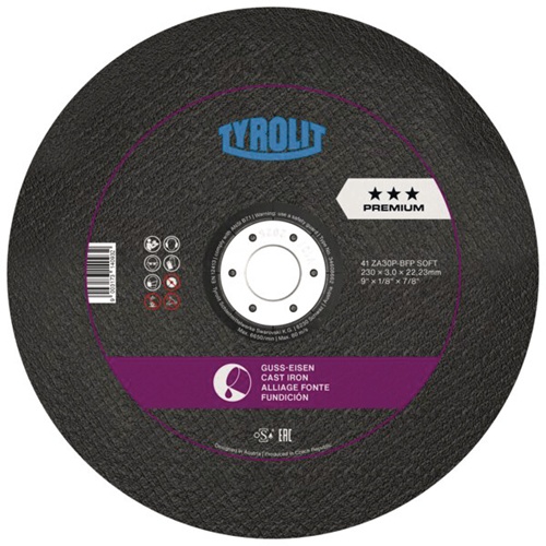 Trennscheibe PREMIUM FOCUR EXTRA D230x3mm gekr.Bohr.22,23mm TYROLIT