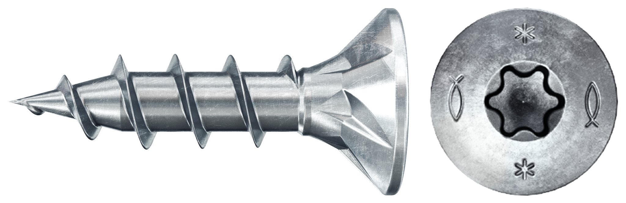 fischer PowerFast FPF II CTF 4,0 x 15 BC 200 Senkkopf mit Innenstern TX Vollgewinde galvanisch verzinkt, blau passiviert