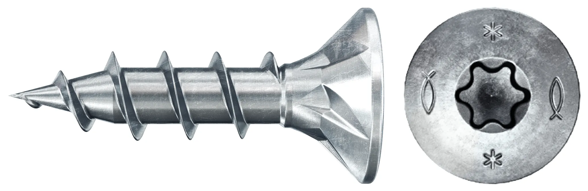 fischer PowerFast FPF II CTF 4,0 x 20 BC 200 Senkkopf mit Innenstern TX Vollgewinde galvanisch verzinkt, blau passiviert