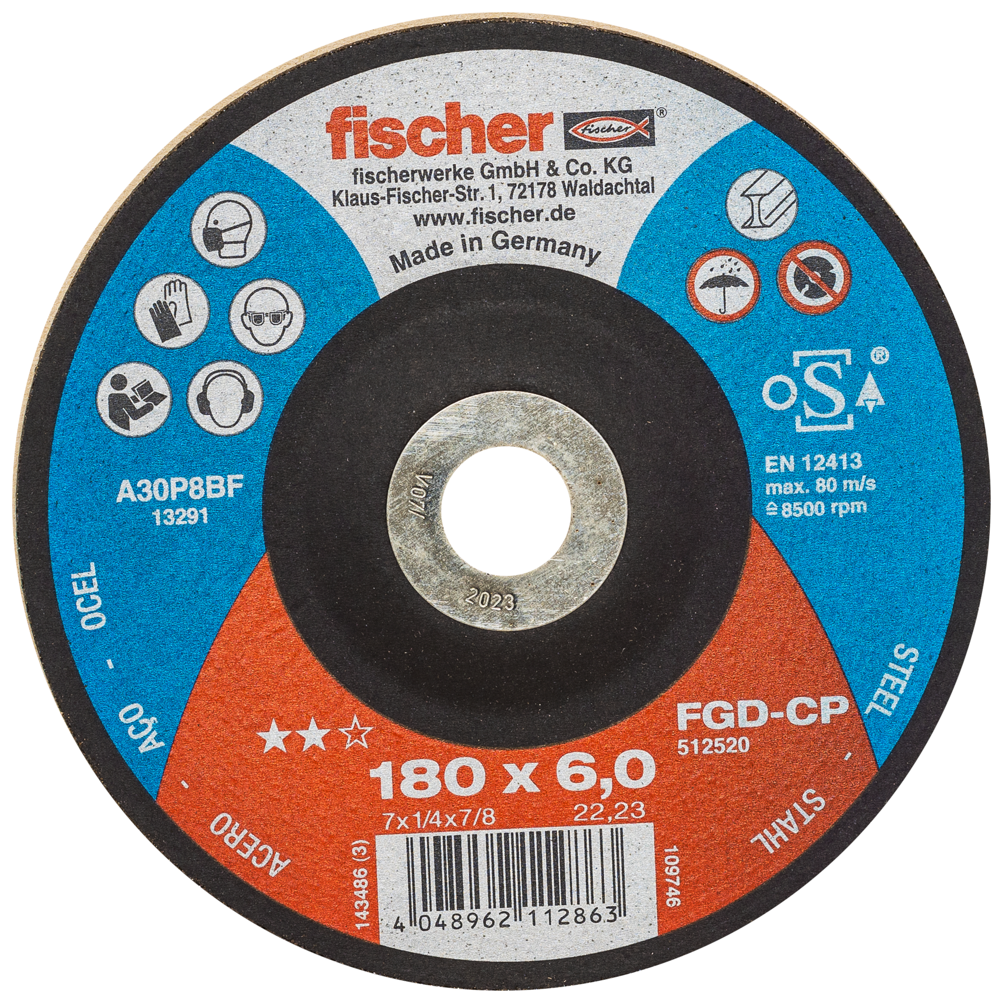 fischer Schruppscheibe FGD-CP 180 x 6,0 x 22,23 Carbon