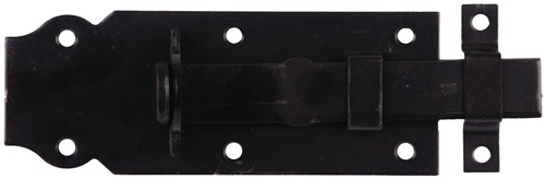 Schlossriegel L.120mm B.44mm ger.STA verzinkt,schwarz ku.-besch.GAH