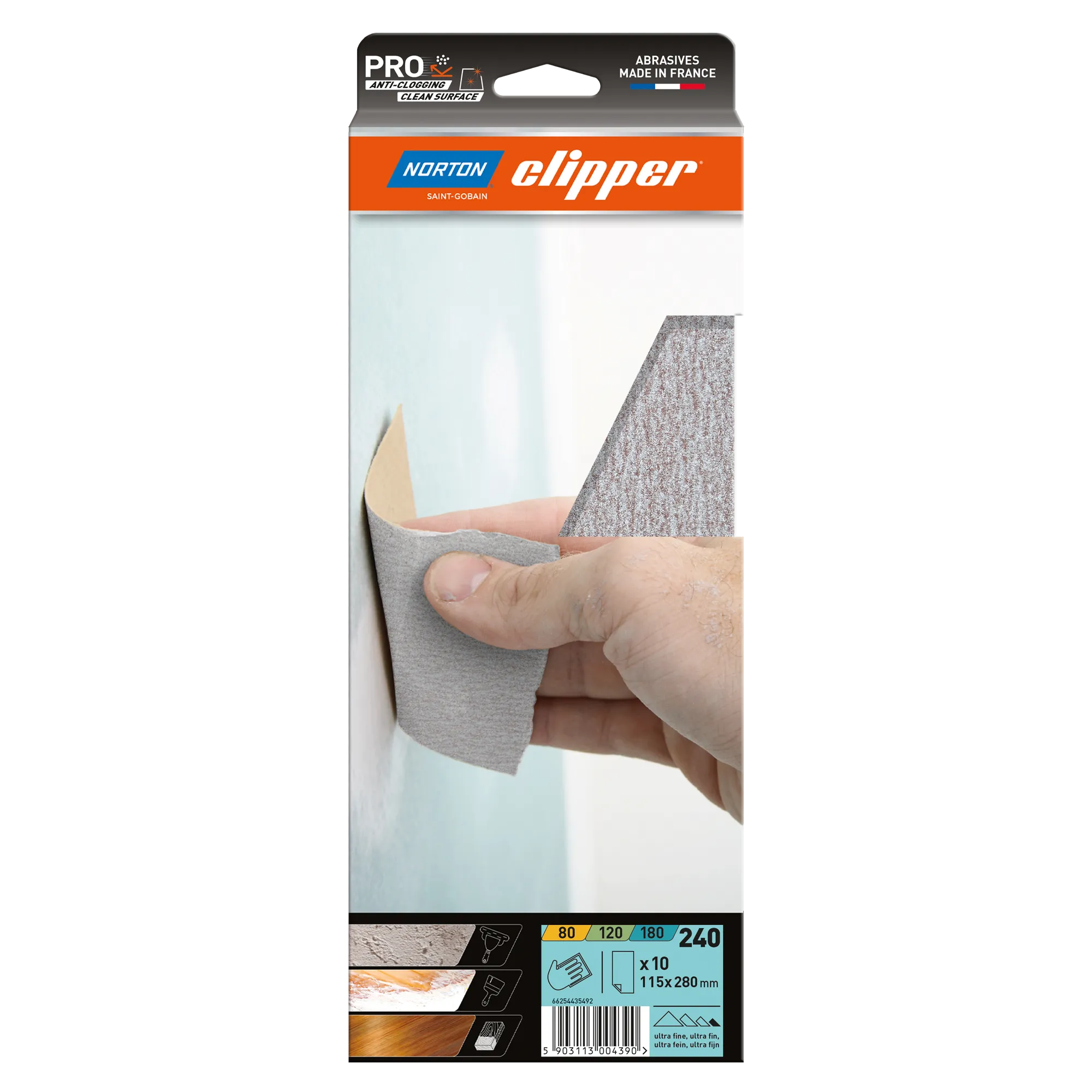 Norton Clipper Schleifbögen Anti-Clog. A275 115x280 mm K240