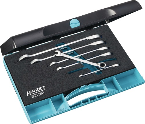 Knarrenringmaulschlüsselsatz abgewinkelt, lang, schlank HAZET