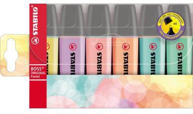 STABILO® Textmarker BOSS ORIGINAL 70/6-2 Pastel 6 St./Pack.